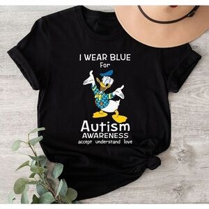 Autism Awareness Donald Duck Blue Graphic T-Shirt